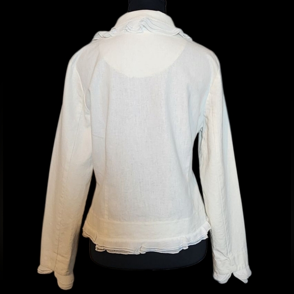 Anne Carson Cream Ruffled Blazer - Picture 3 of 5